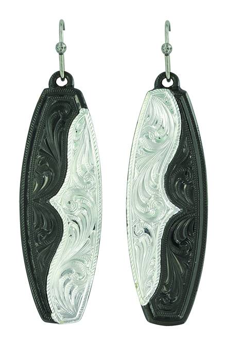 5-935697 Montana Silver Gunmetal Scalloped Ripple Earrings sku 5-935697