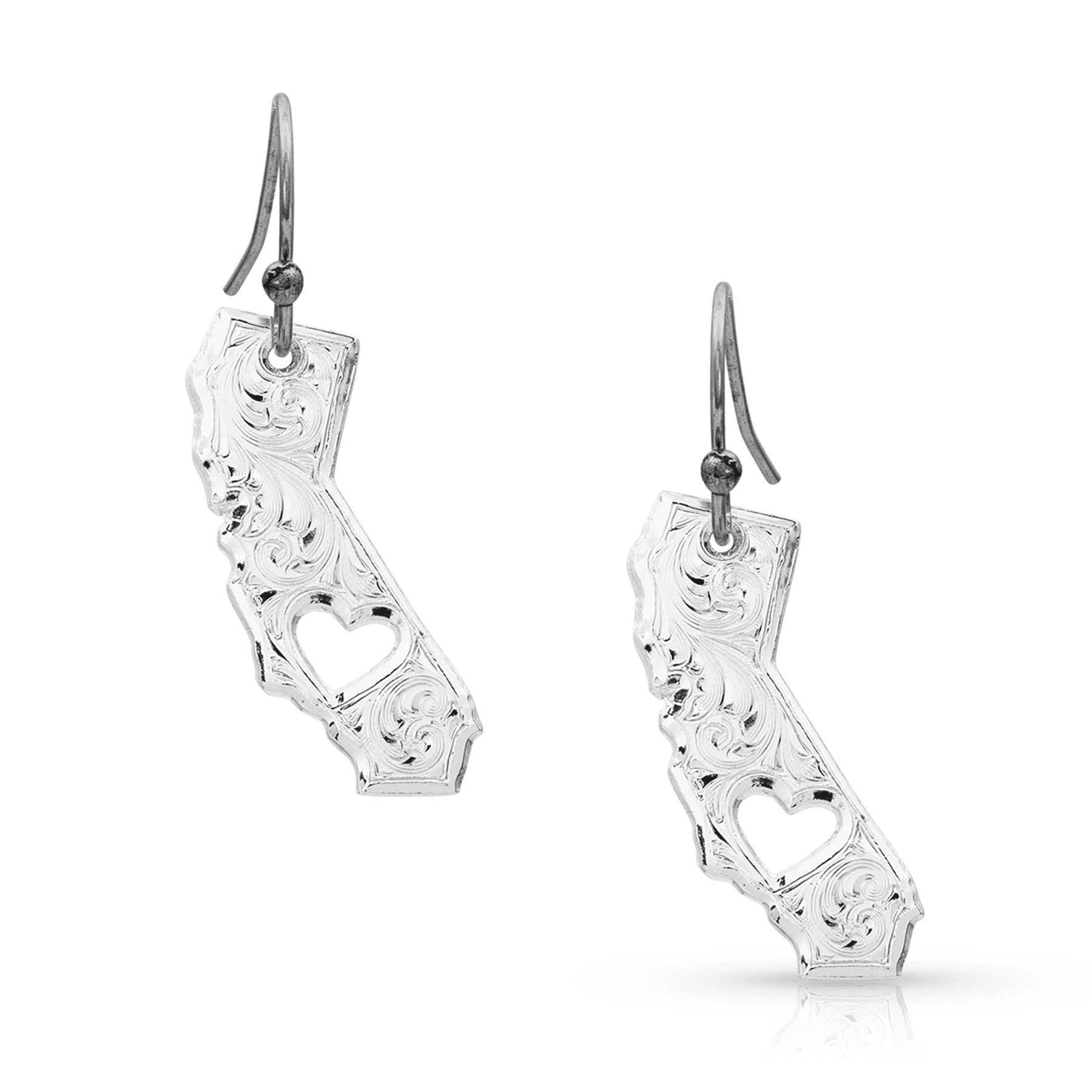 Montana Silversmiths I Heart California State Charm Earrings