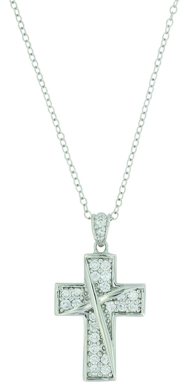 Montana Silver Ribboned Cross Necklace