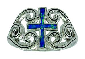 Montana Silver River of Lights Filigree Water Lights Cross Ring