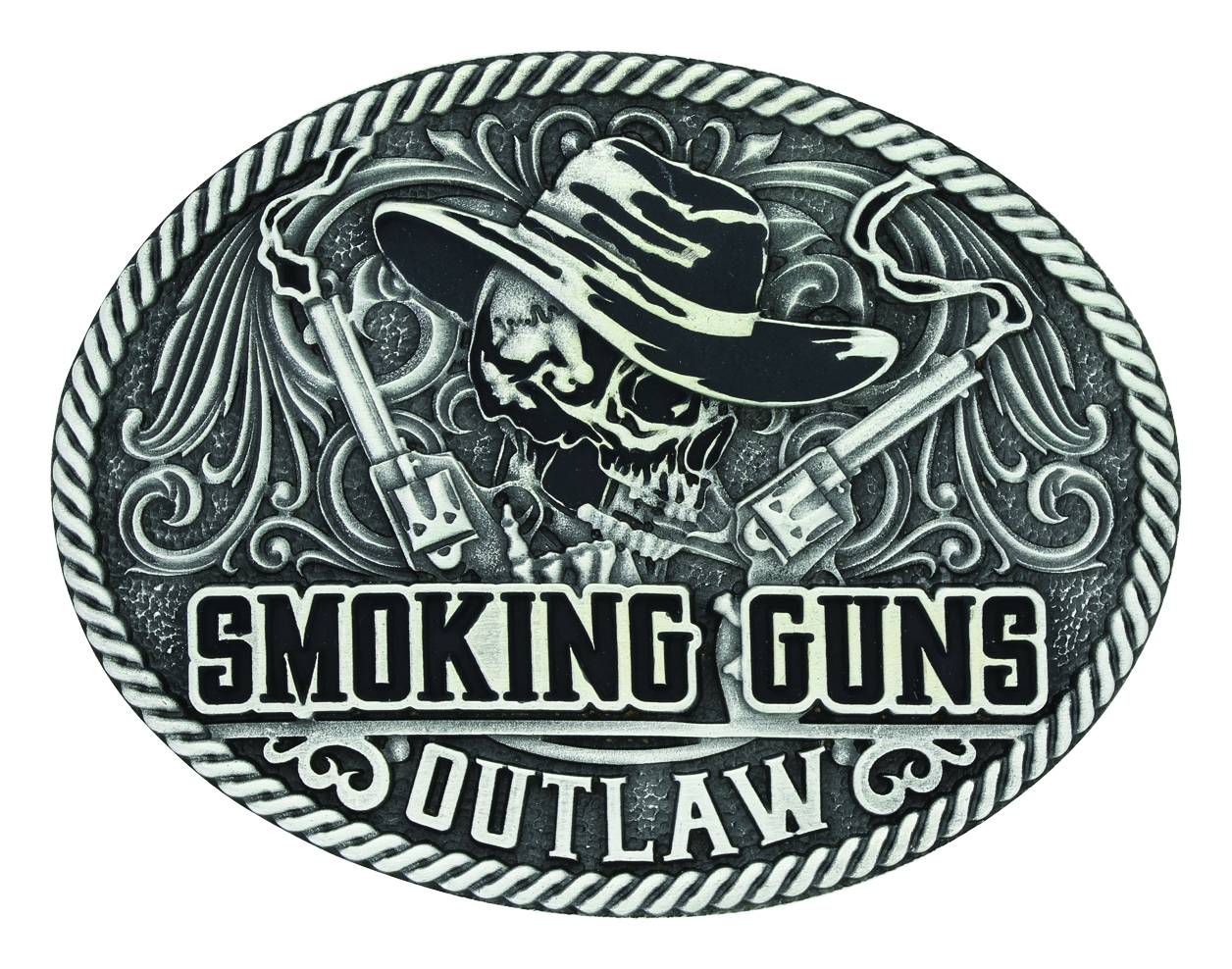 Montana Silver Smoking Guns Outlaw Attitude Buckle