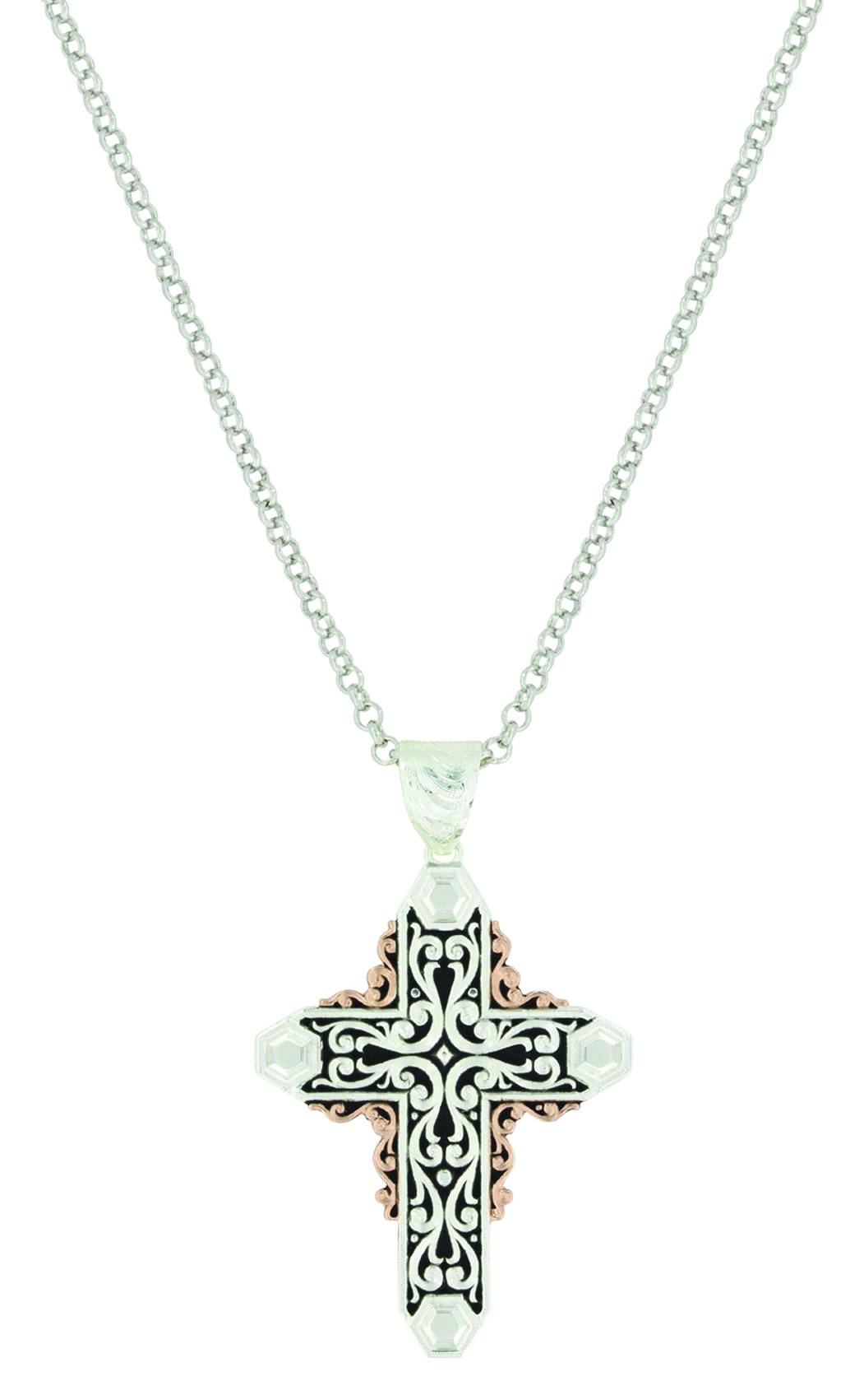 Montana Silver Sunset Glow Filigree Cross Necklace