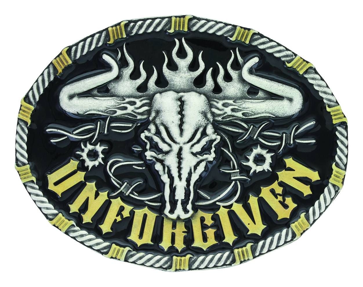 5-935828 Montana Silver Two Tone Unforgiven Attitude Buckle sku 5-935828