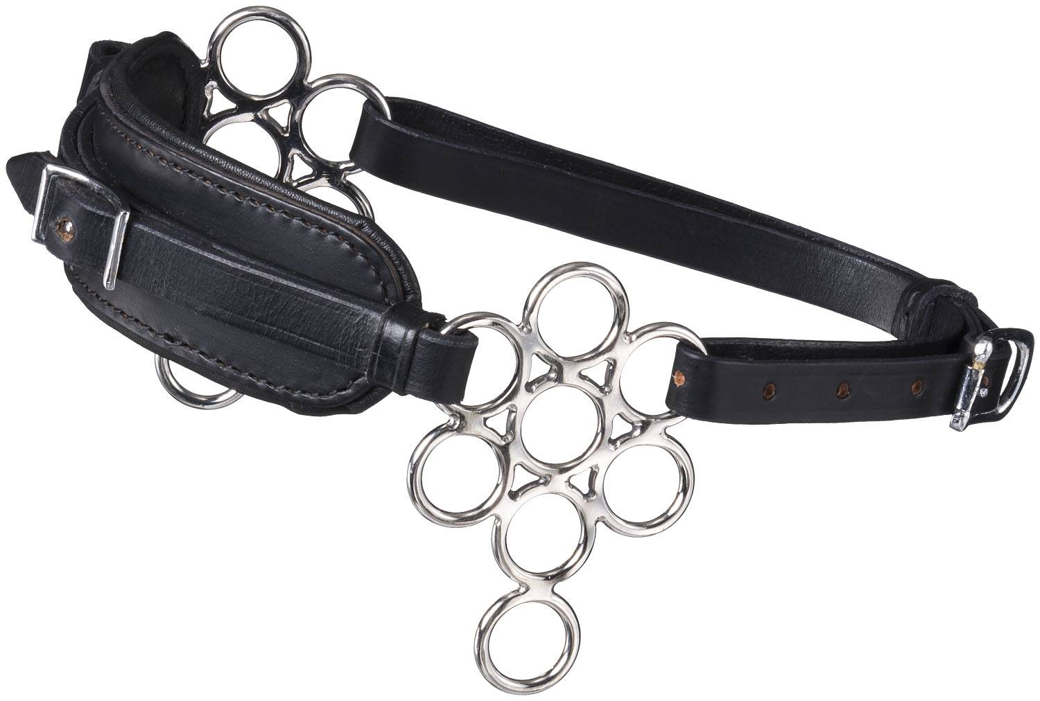 Tough-1 Leather Nose Multi Ring Hackamore