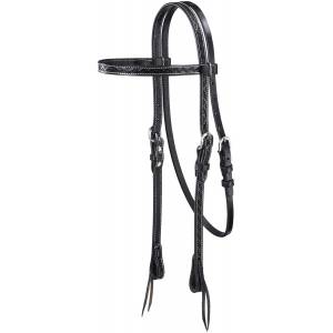 Tough-1 Zig Zag Tool Browband Headstall with Tie Ends