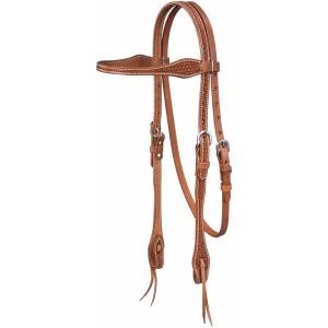 Tough-1 Basketweave Browband Headstall with Tie Ends