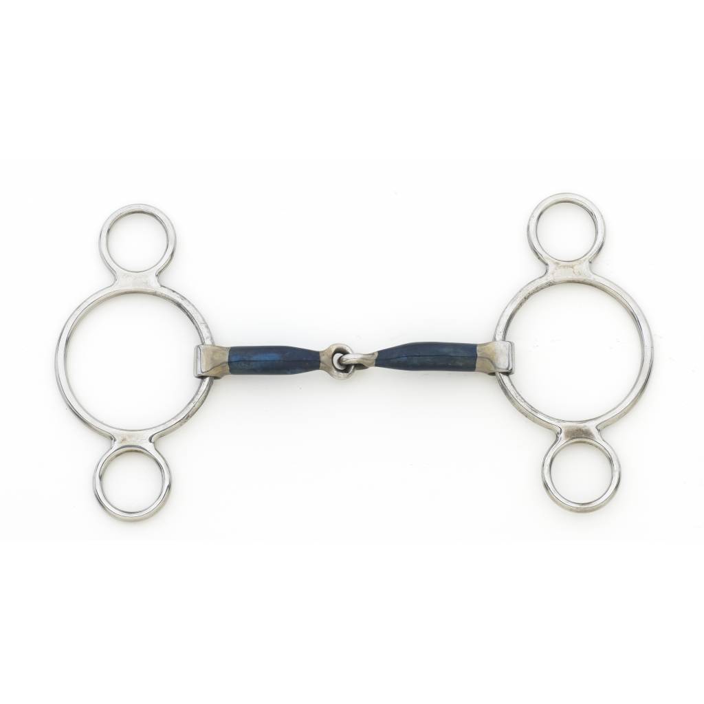 Centaur Blue Steel Jointed 2-Ring Gag