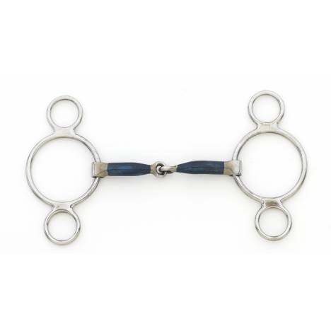 Centaur Blue Steel Jointed 2-Ring Gag