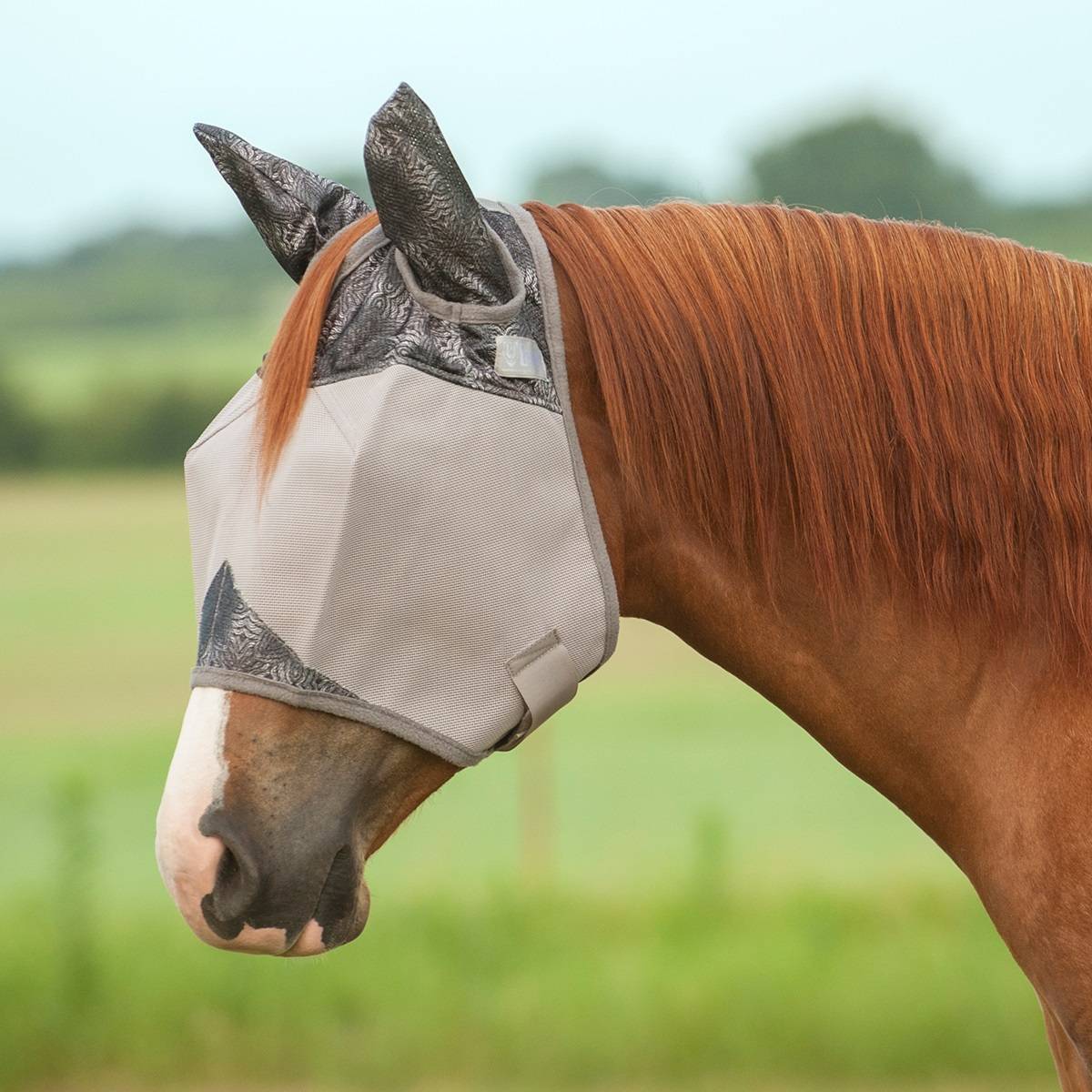 Cashel Fly Mask with Ears - Grey Henna