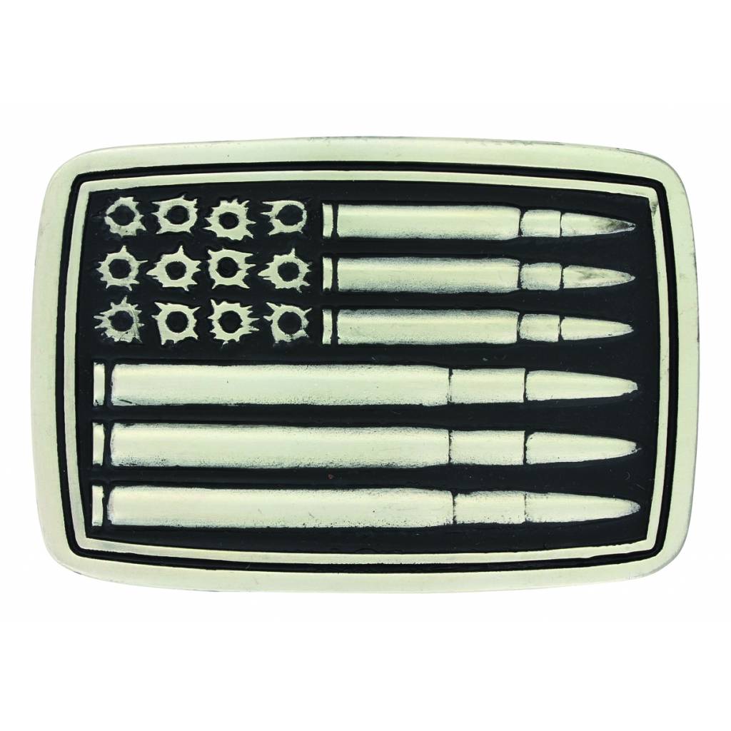 Montana Silversmiths Silver Bullet Flag Attitude Buckle