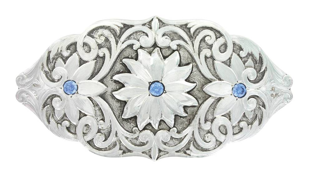 5-946330 Montana Silversmiths Antiqued Blue Flower Barrette sku 5-946330