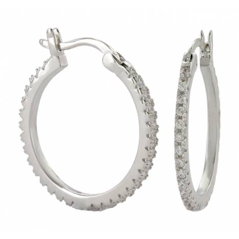 Montana Silversmiths Medium Clear Stone Hoop Earrings