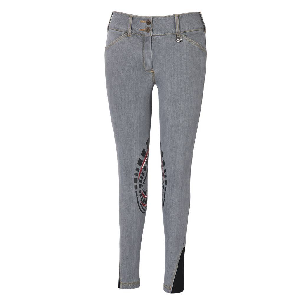 Equine Couture Calabasas Printed Silicon Patch Denim Jeans - Ladies