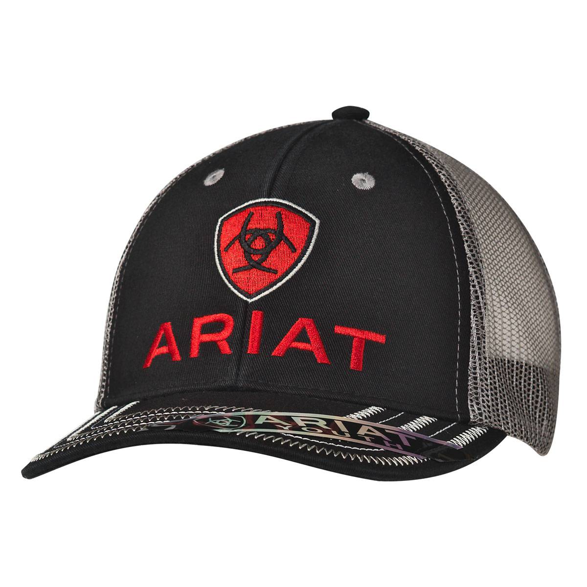 red ariat hat