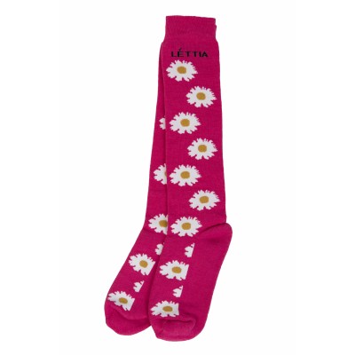 Lettia Bright Pink/Daisy Bamboo Boot Sock