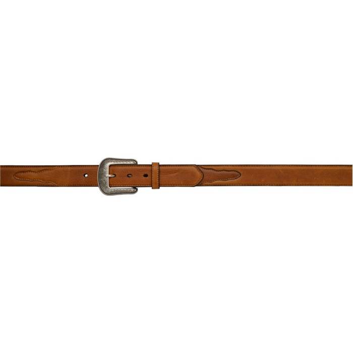 3D 1 1/2 Pebble Grained Overlay Western Basic Belt - Mens - Brown