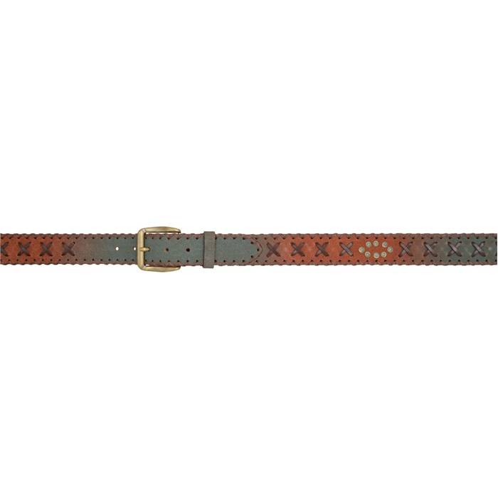 3D 1 1/2 Cross Lacing Western Fashion Belt - Mens - Brown/Turquoise