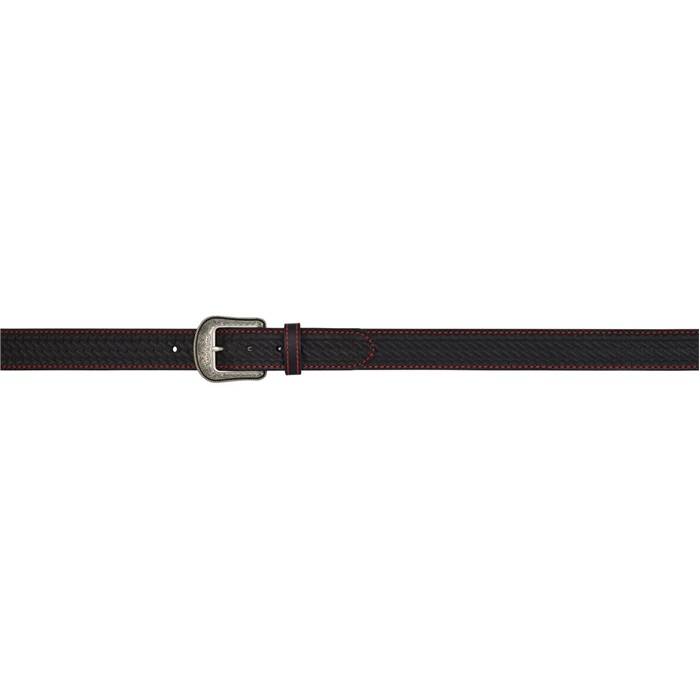 3D 1 1/2 Basketweave Western Fashion Belt - Mens - Black/Red