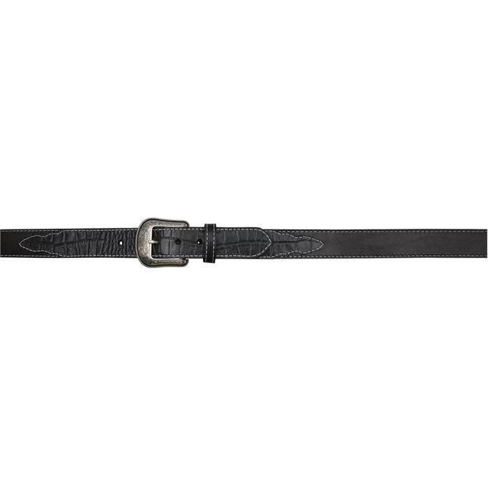 3D 1 1/2 Gator Print Western Fashion Belt - Mens - Black/White Stitch