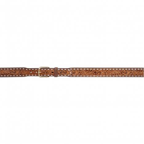 3D 1 3/4" Tapered Floral Buckstitch Western Fashion Belt - Men's - Natural