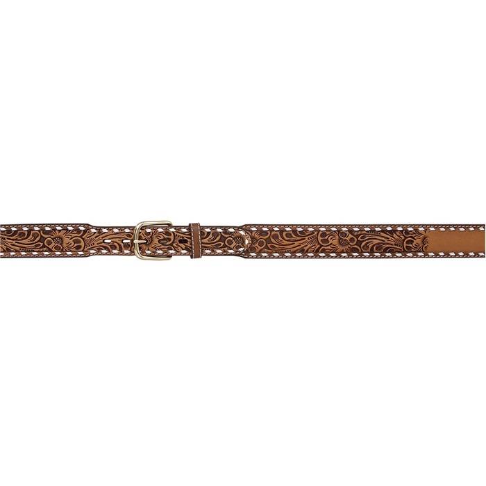 3D 1 3/4 Tapered Floral Fade Buckstitch Western Fashion Belt - Mens - Natural