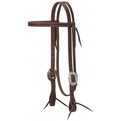 Weaver Working Tack Feather Designer Hardware Straight Browband Headstall