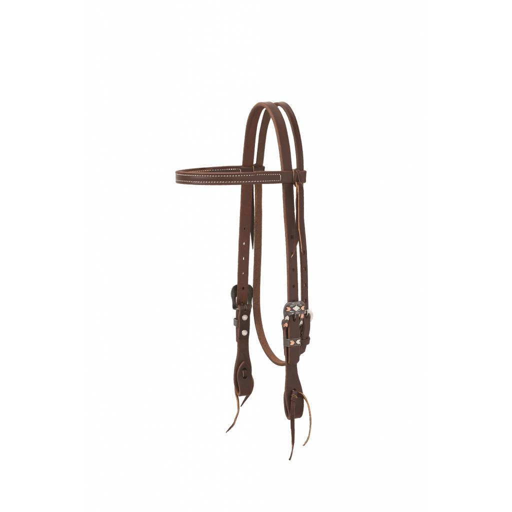 Weaver Working Tack Chevron Designer Hardware Straight Browband Headstall