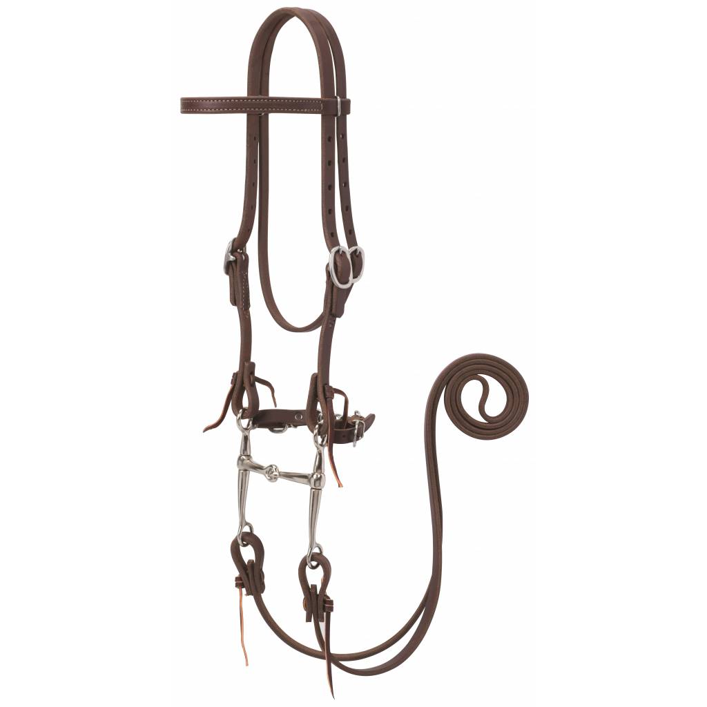 Weaver Working Tack Pony Bridle - 4-1/2" Snaffle Mouth Tom Thumb Bit