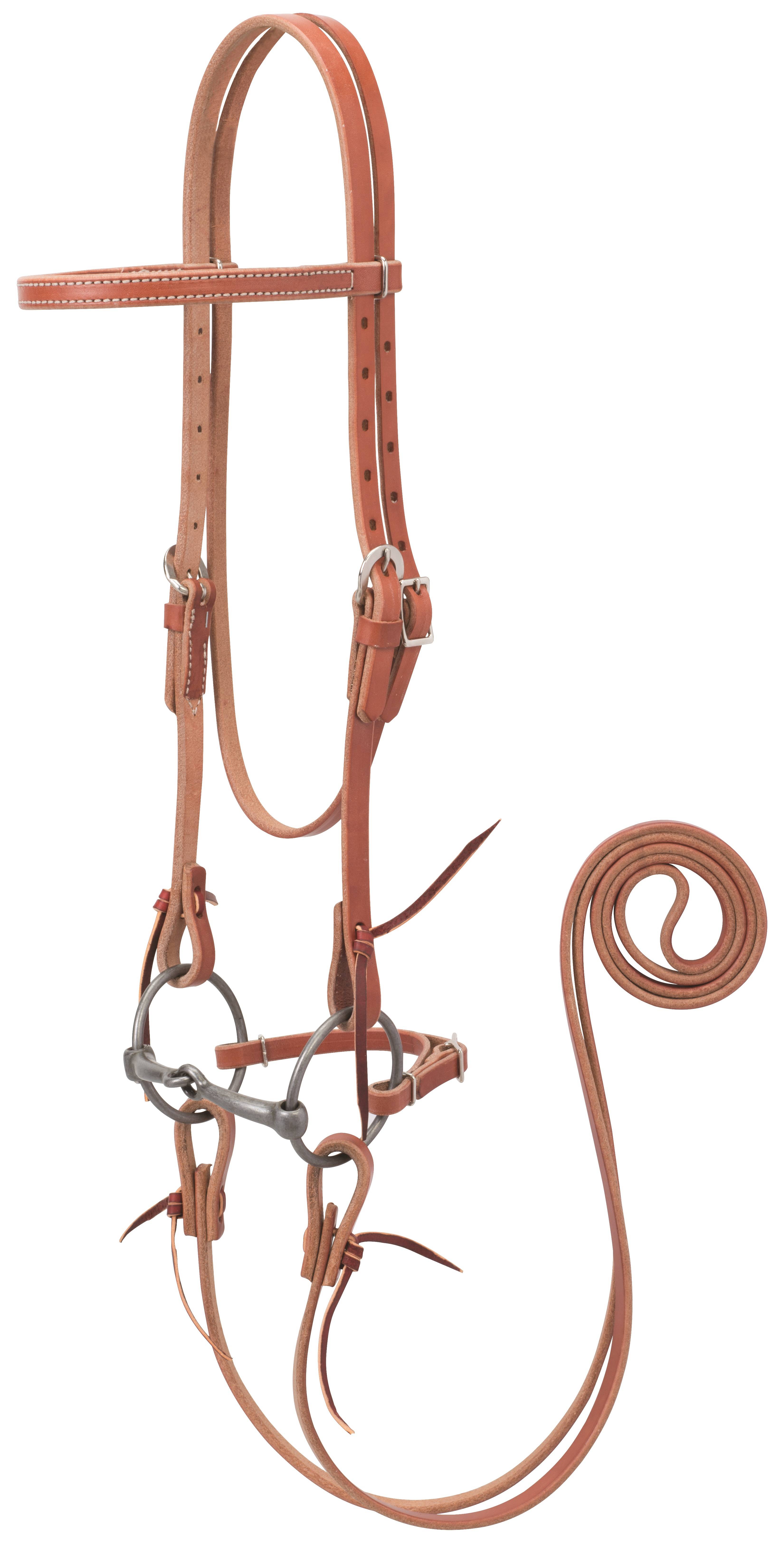 Weaver Harness Leather Bridle - Ring Snaffle Bit