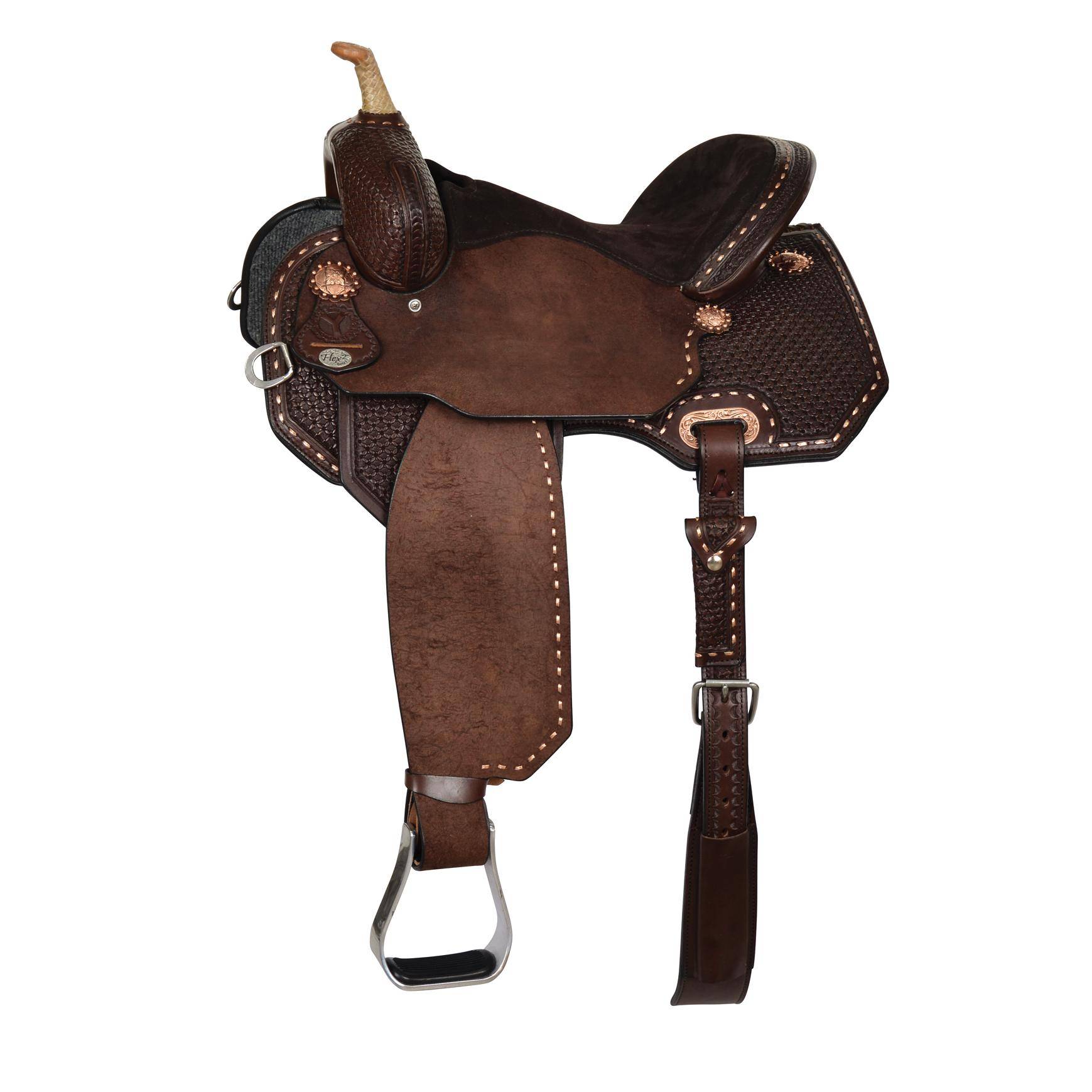 Circle Y Badlands Flex2 Buckstitch Barrel Saddle