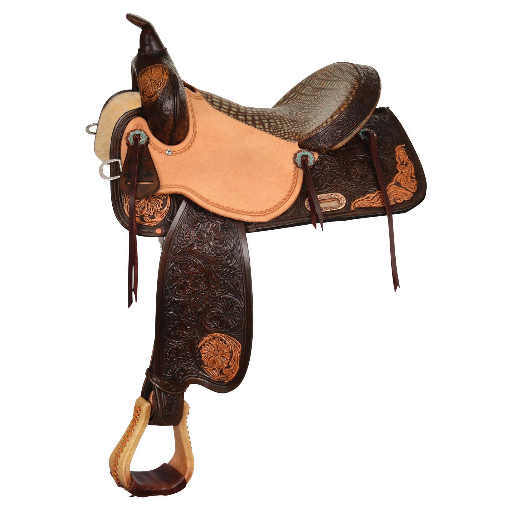 5-958854 High Horse Lariat Turquose Patina Barrel Saddle sku 5-958854