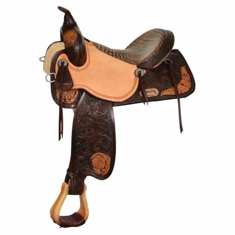 High Horse Lariat Turquose Patina Barrel Saddle