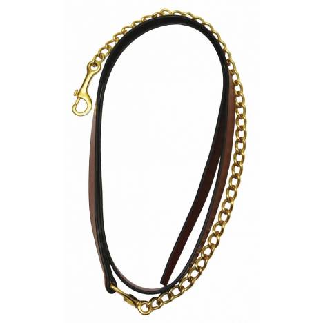 Henri de Rivel Collection 6 Ft. Leather Lead with Solid Brass Chain