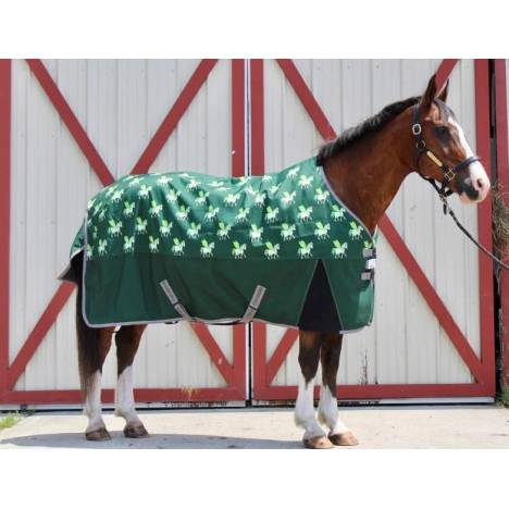 Tuffrider 1200D Ripstop Horse Print Standard Neck Two Tone Turnout - 220gms