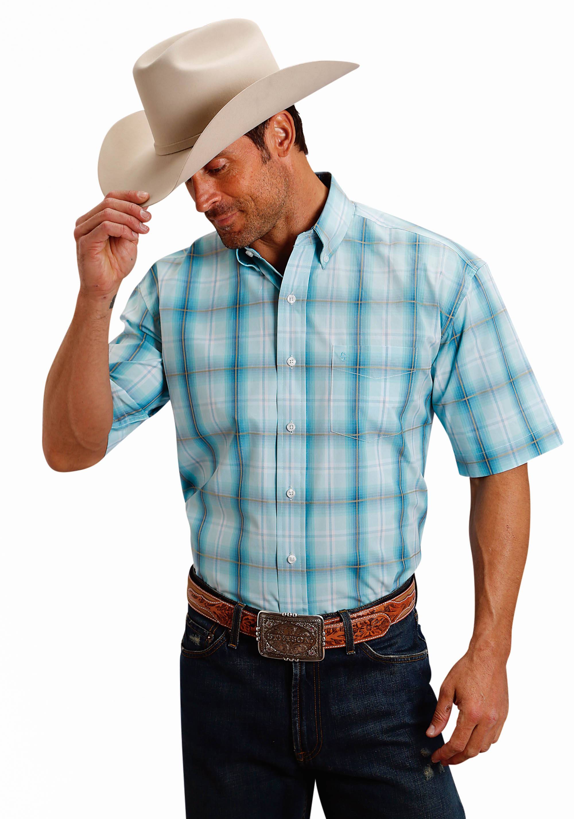 5-960672 Stetson 1511 Storm Plaid Short Sleeve Shirt - Mens sku 5-960672