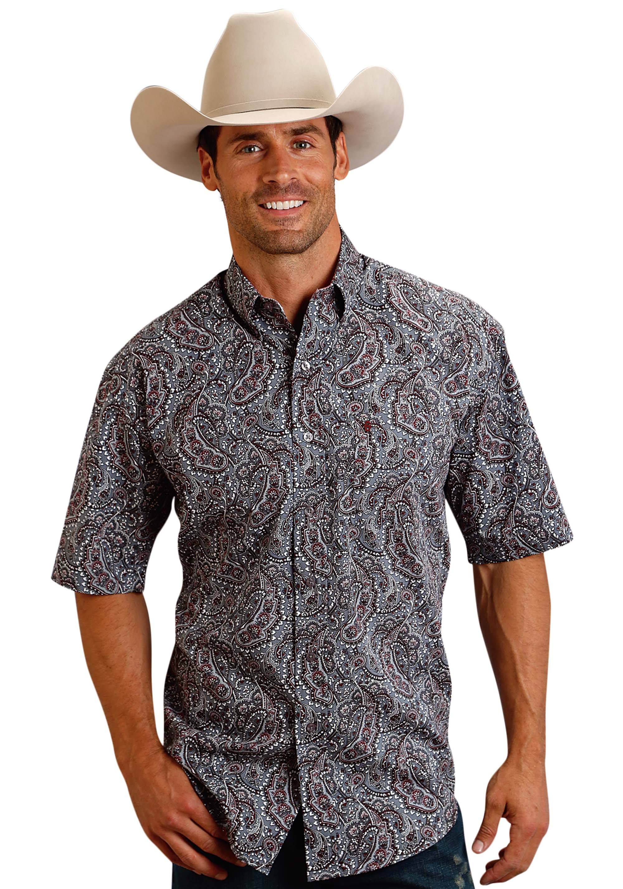 5-960675 Stetson 0990 Siren Paisley Short Sleeve Shirt - Me sku 5-960675