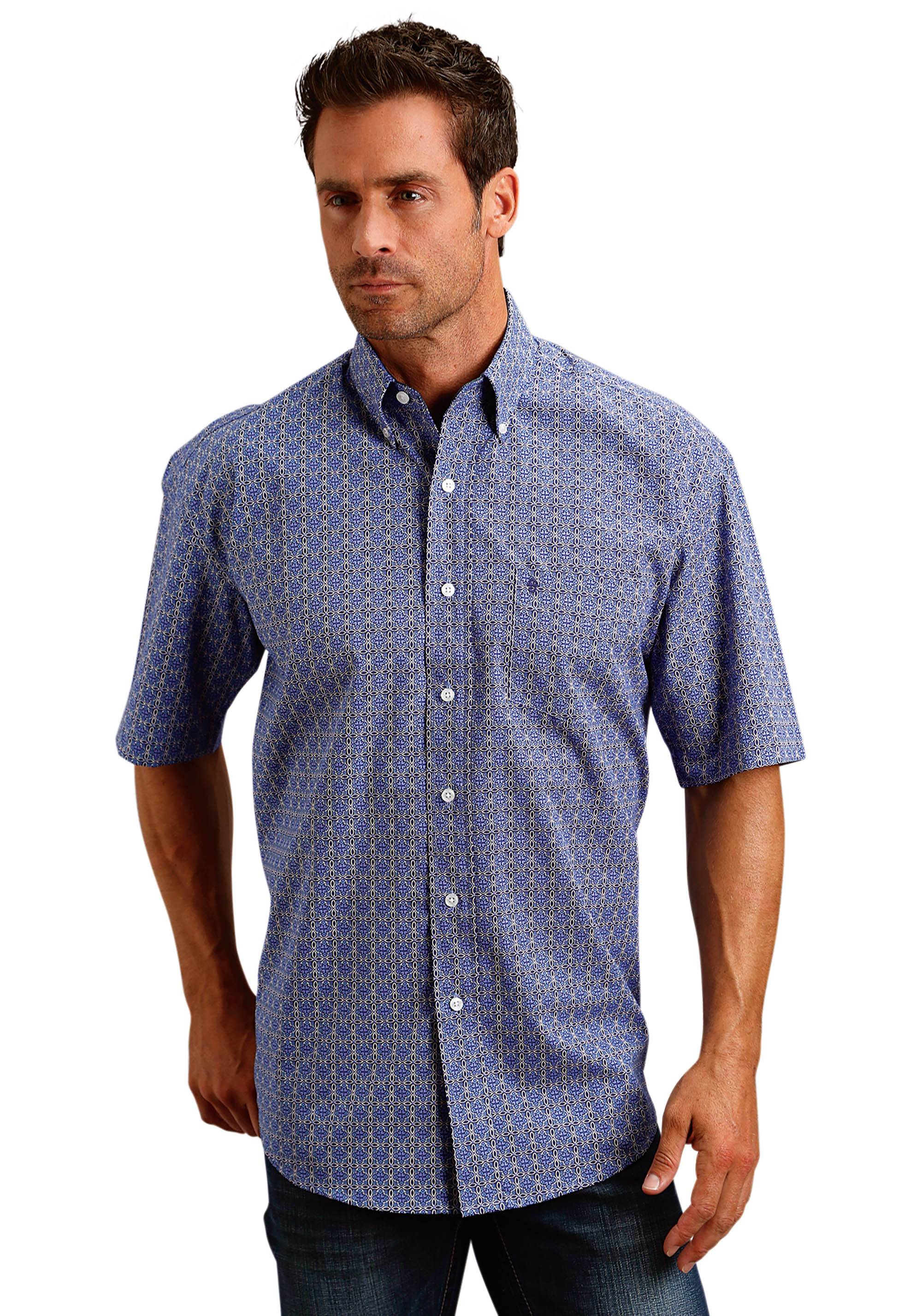 Stetson 1654 Tile Foulard Short Sleeve Shirt - Mens