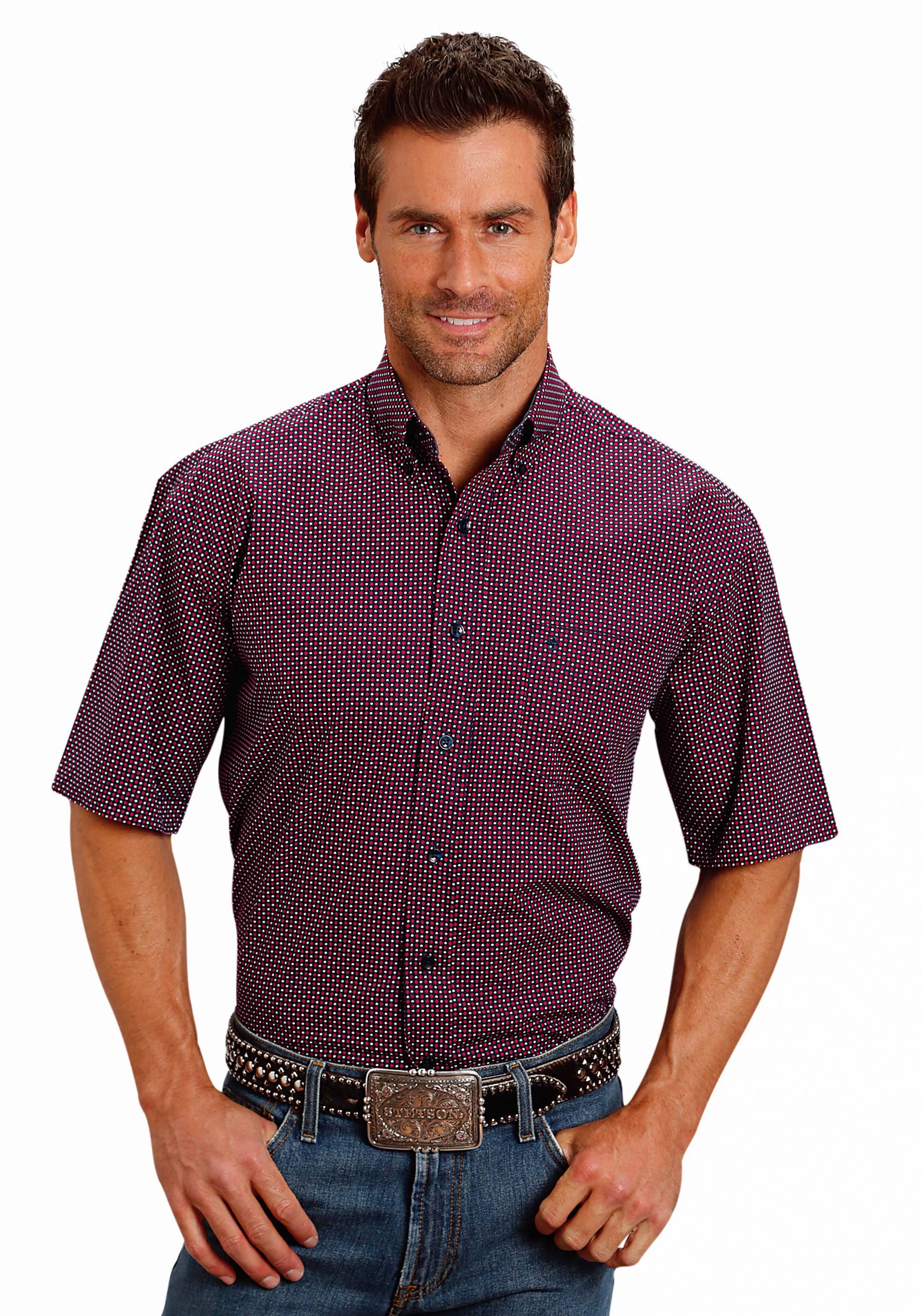 5-960682 Stetson 1506 Four Dot Foulard Short Sleeve Shirt - sku 5-960682