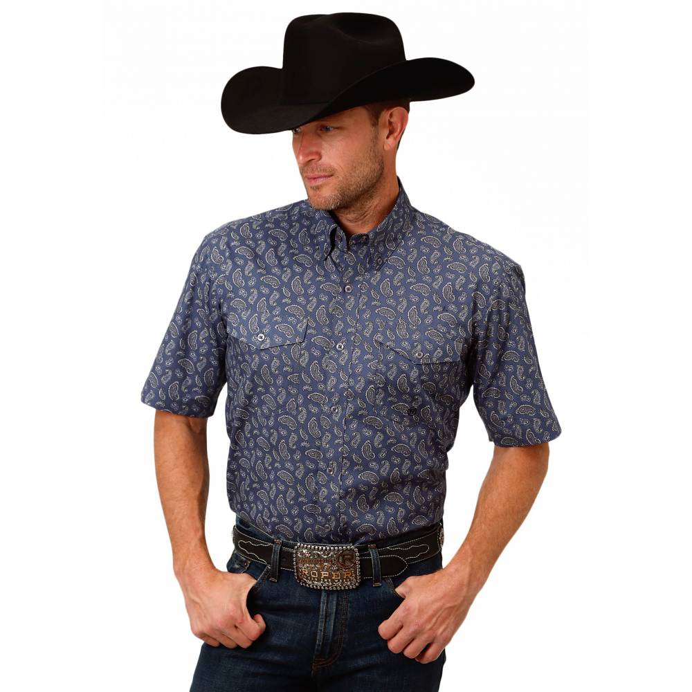 paisley short sleeve shirt mens