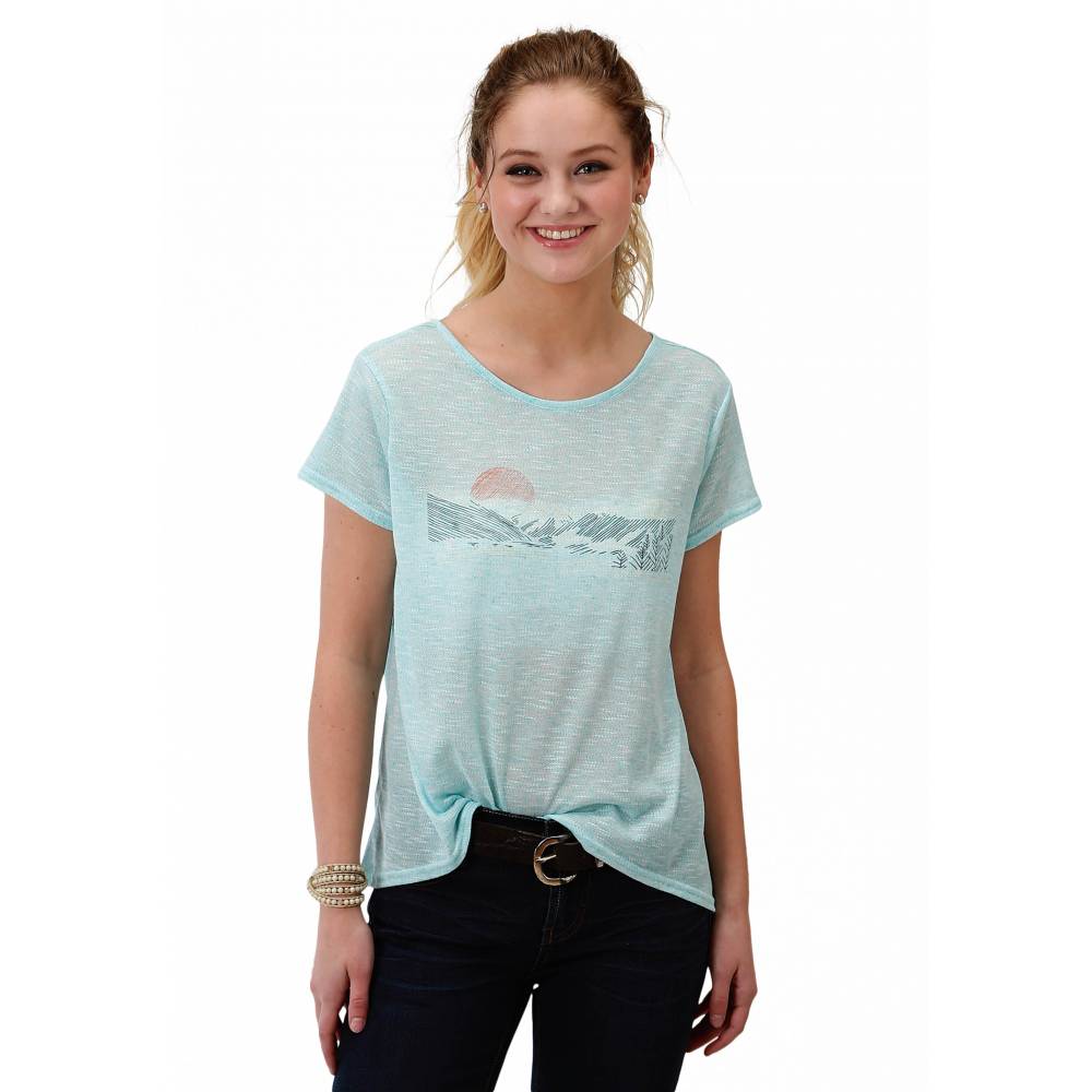Roper 1608 Poly Cotton Knit Tee - Ladies | EquestrianCollections