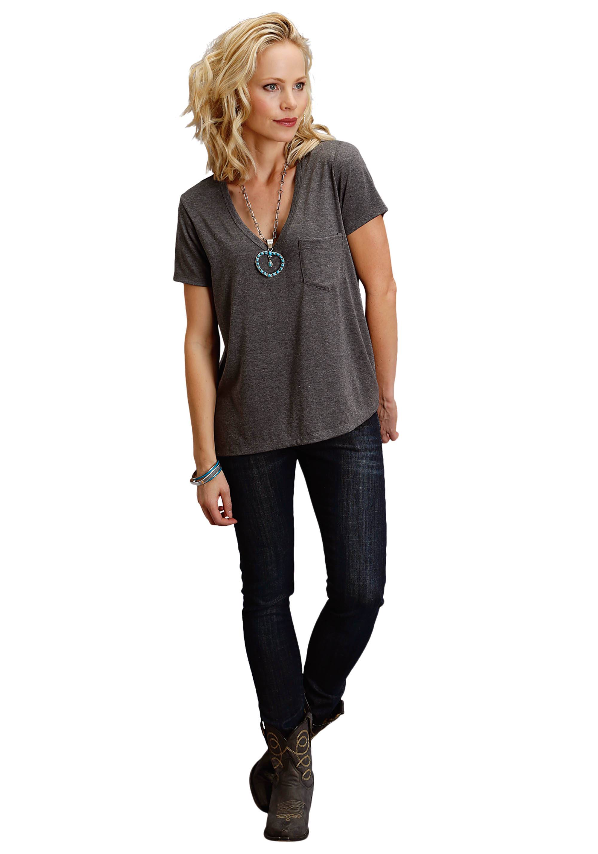 Stetson 1586 Rayon Spandex Jersey V Neck Tee - Ladies