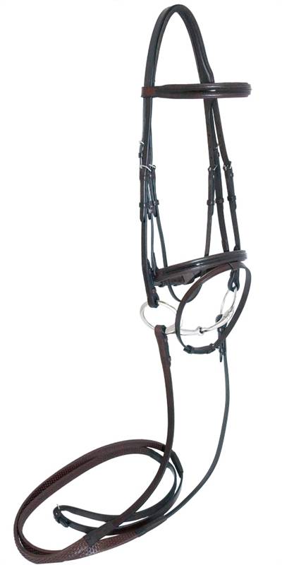 5-963374 Nunn Finer Victoria Patent Leather Bridle with Fla sku 5-963374