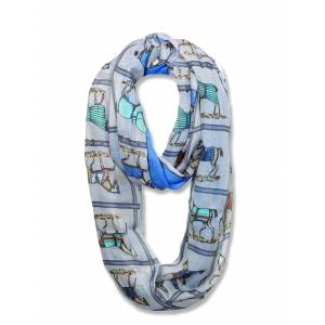 Lila Horses in Blankets Infinity Scarf