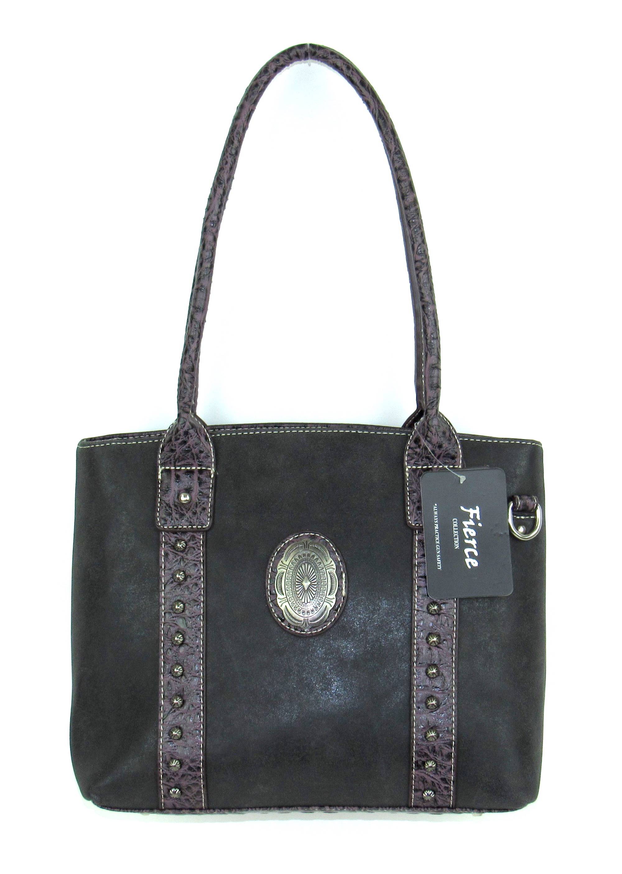 Fierce Professional Carry Handbag With  Concho And Croco Trim 1