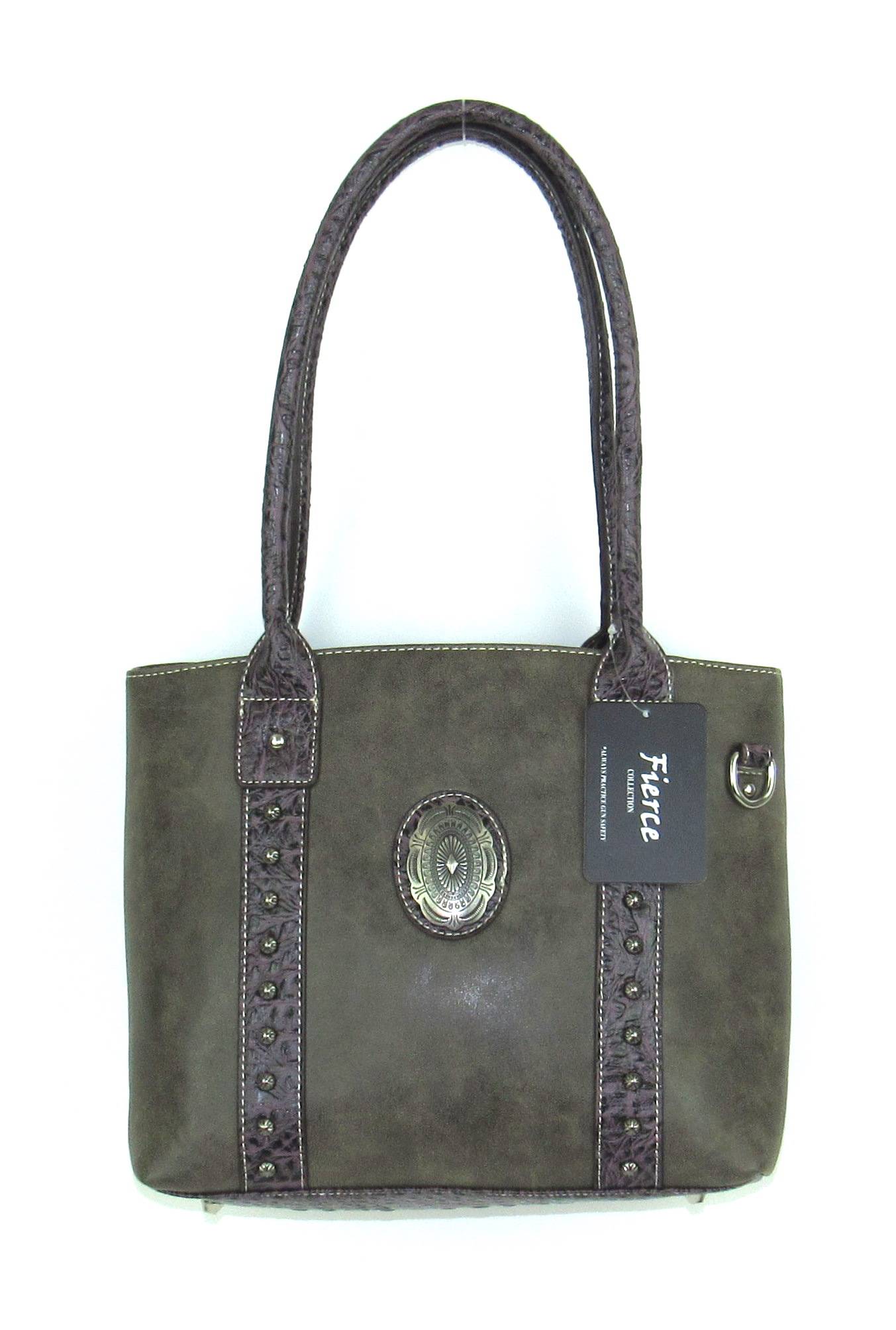 Fierce Professional Carry Handbag With  Concho And Croco Trim 1