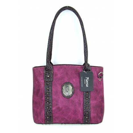 Fierce Professional Carry Handbag With Concho And Croco Trim 1