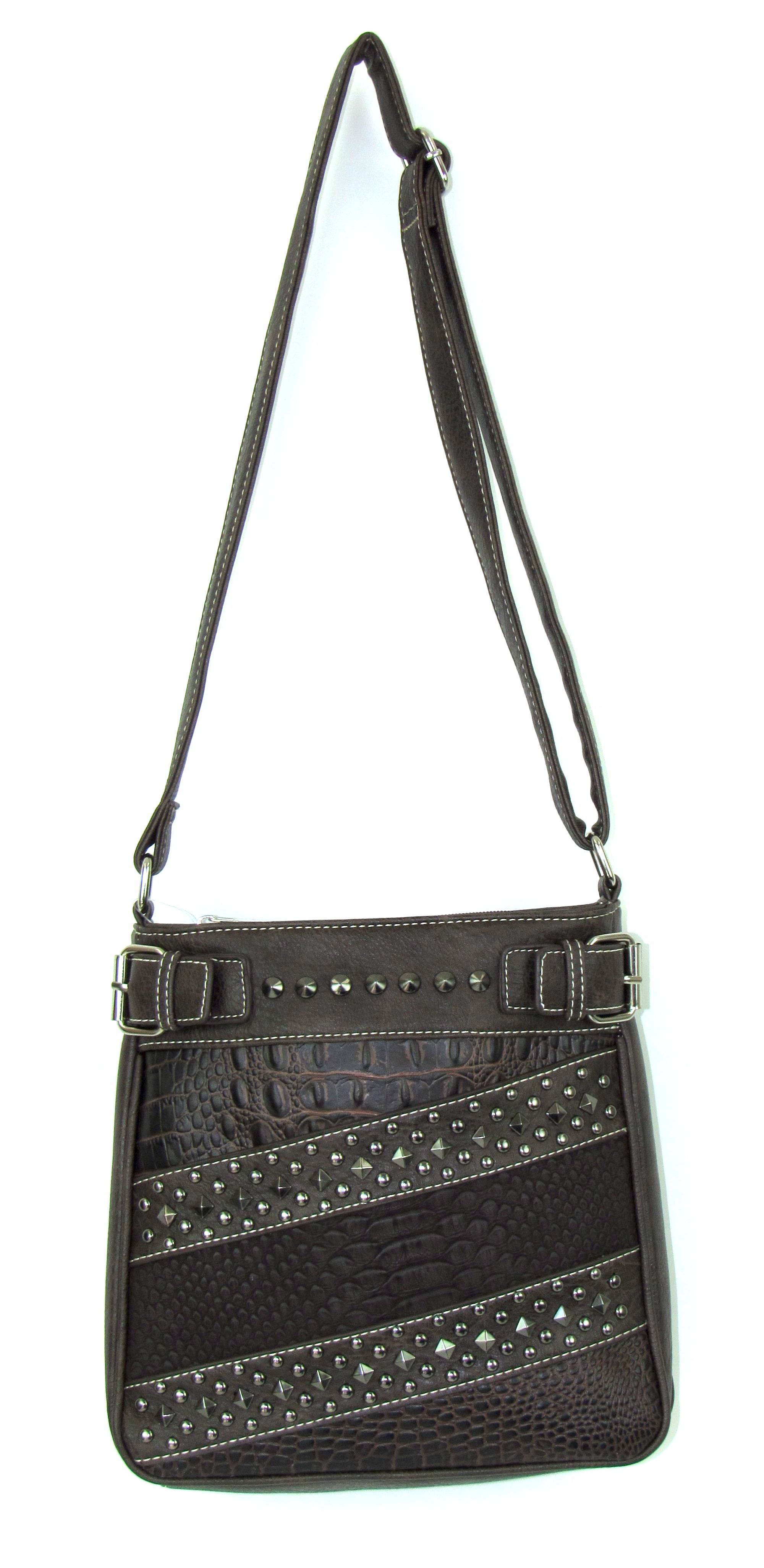 Savana Messenger Bag With  Snake, Croco And And Studs