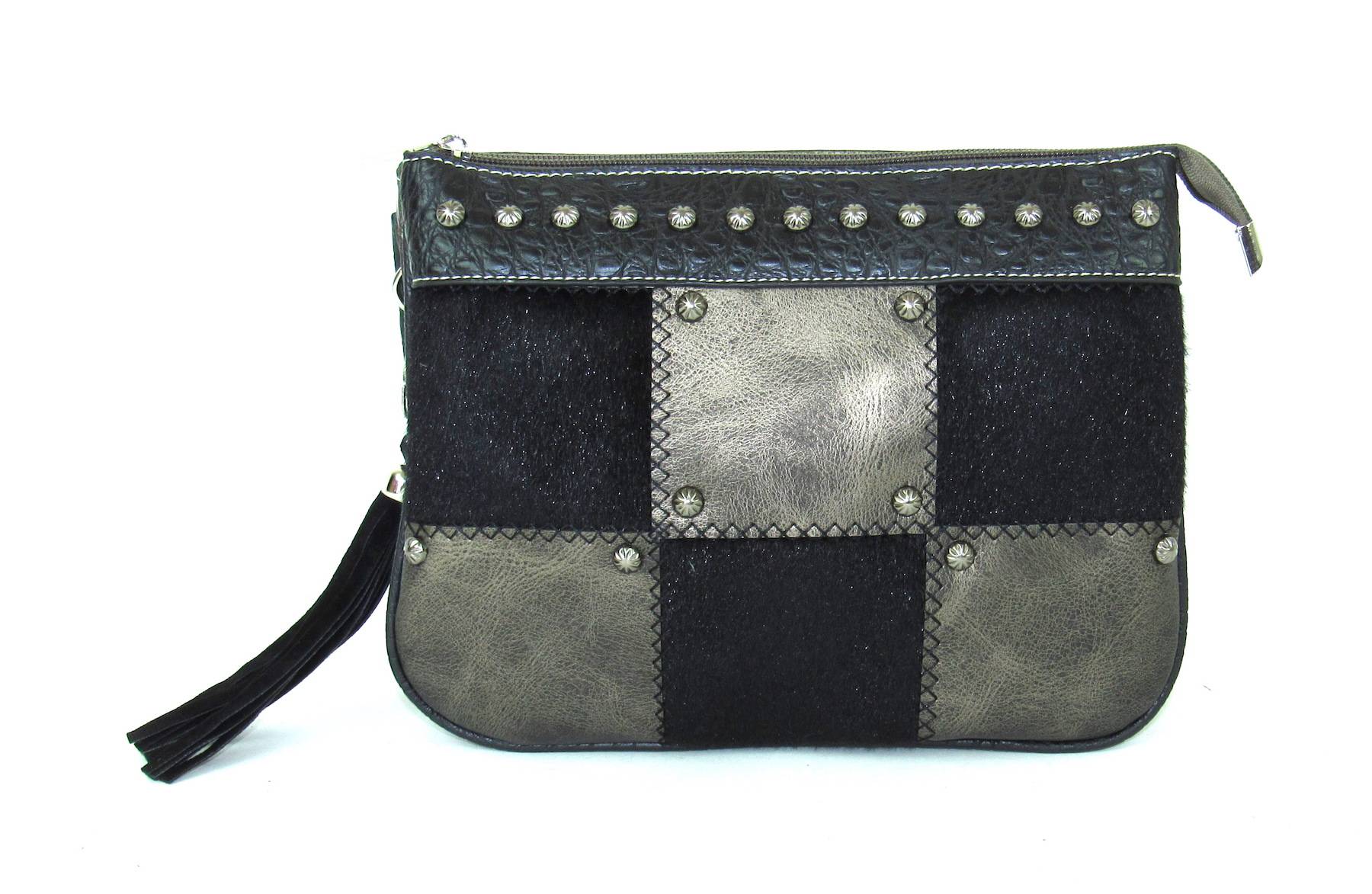 Savana Crossbody Organizer Bag With Hair-On Patchwork