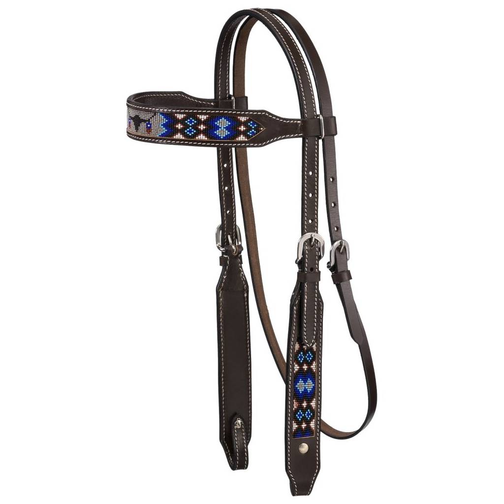 Tough-1 Beaded Longhorn Brow Headstall