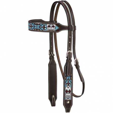 Tough-1 Beaded Sugar Skull Brow Headstall